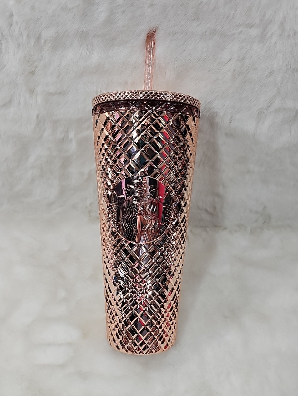 Starbucks  Winter Holiday Jeweled 24oz Tumbler Cold Cup - Rose Gold